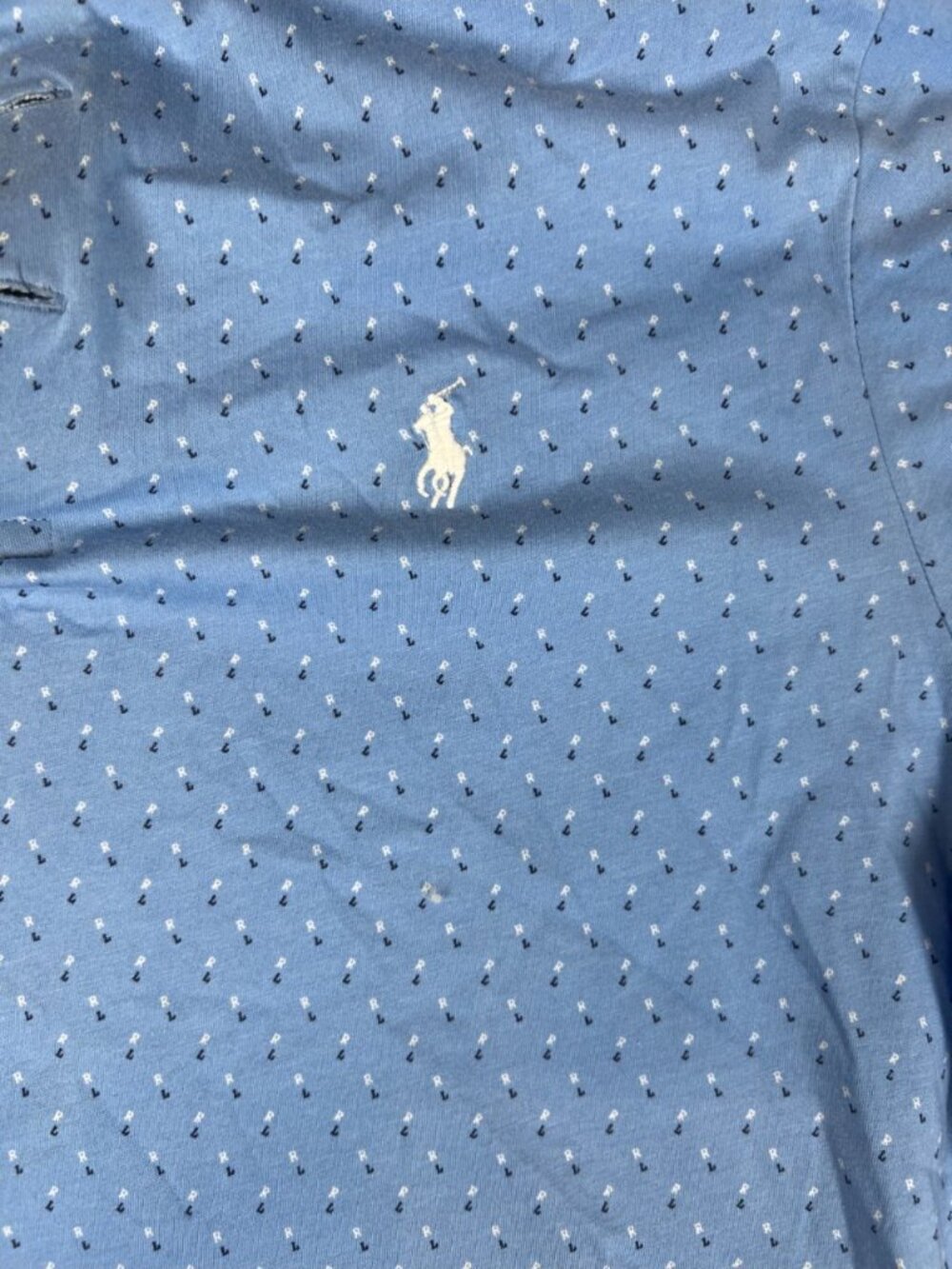 Polo Ralph Lauren Men’s Size M Blue Patterned Short Sleeve Polo - Picture 5 of 7